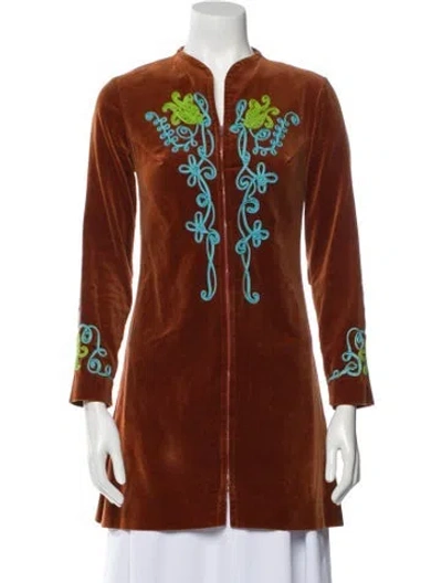Pre-owned Charm Graphic Print Coat In Neutral