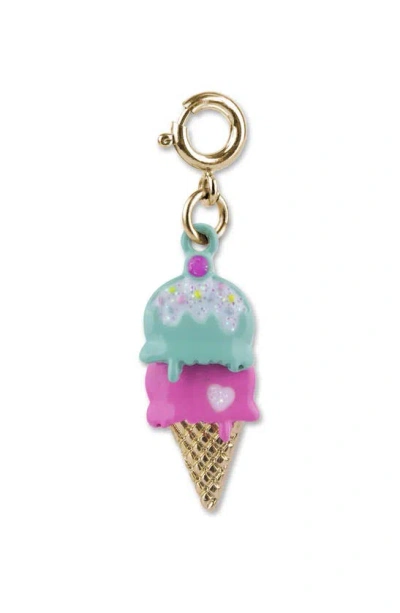 Charm It Kids' Ice Cream Cone Charm In Teal/ Pink