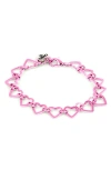 Charm It !® Kids' Heart Chain Bracelet In Pink