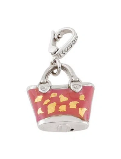 Pre-owned Charm Rosato 14k Enamel Purse  Enhancer In Multi