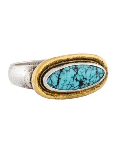 Pre-owned Charm Turquoise Galapagos Cocktail Ring In Multi