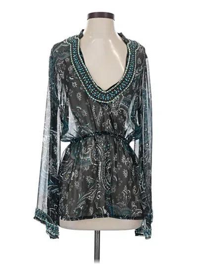 Pre-owned Charming Charlie 3/4 Sleeve Blouse In Blue