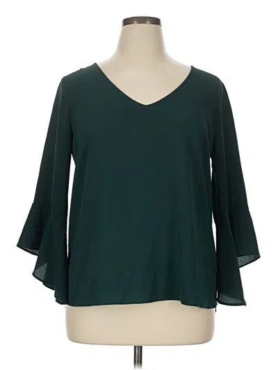 Pre-owned Charming Charlie 3/4 Sleeve Blouse In Blue