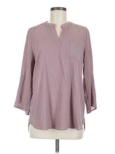 Pre-owned Charming Charlie 3/4 Sleeve Blouse In Gray