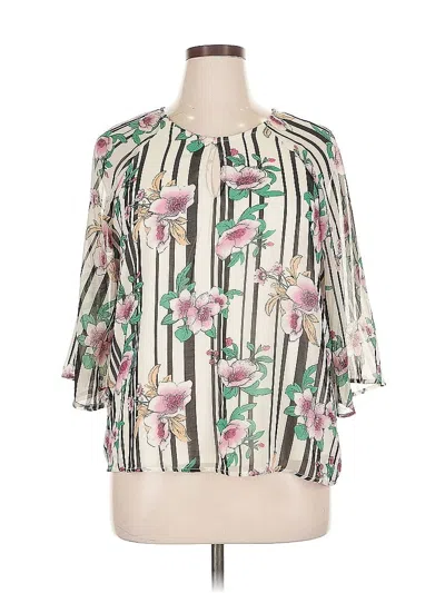 Pre-owned Charming Charlie 3/4 Sleeve Blouse In White