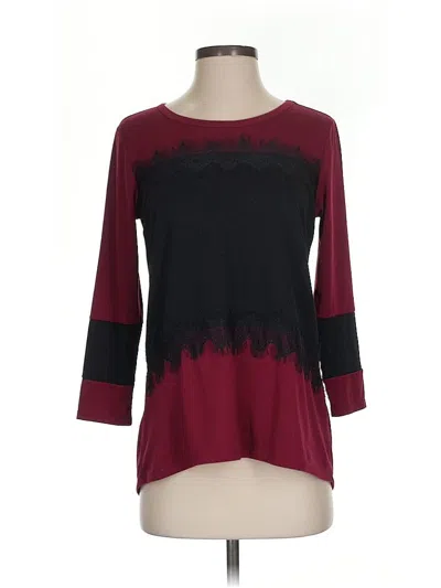 Pre-owned Charming Charlie 3/4 Sleeve T-shirt In Burgundy