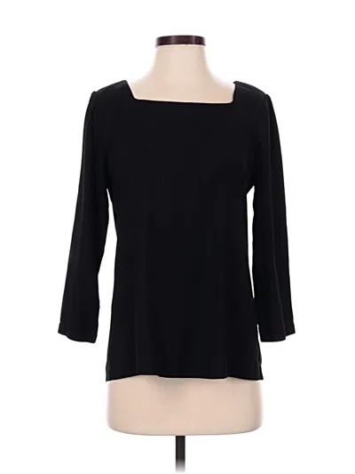 Pre-owned Charming Charlie 3/4 Sleeve Top Black Boatneck Tops