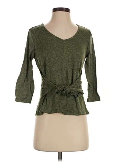 Pre-owned Charming Charlie 3/4 Sleeve Top Green Sweetheart Neckline Tops