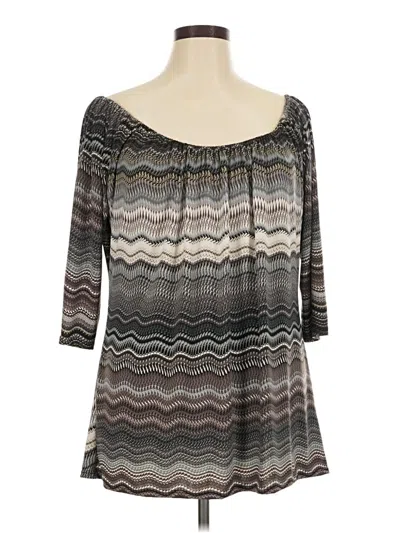 Pre-owned Charming Charlie 3/4 Sleeve T-shirt In Gray