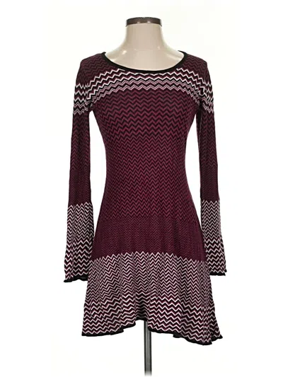 Pre-owned Charming Charlie Casual Dress In Burgundy