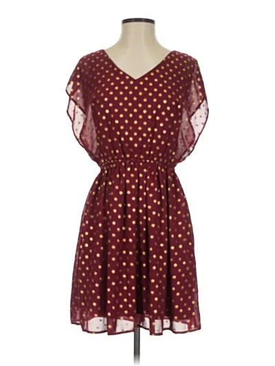 Pre-owned Charming Charlie Cocktail Dress In Burgundy