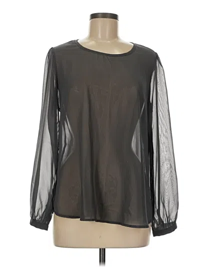 Pre-owned Charming Charlie Long Sleeve Blouse In Black
