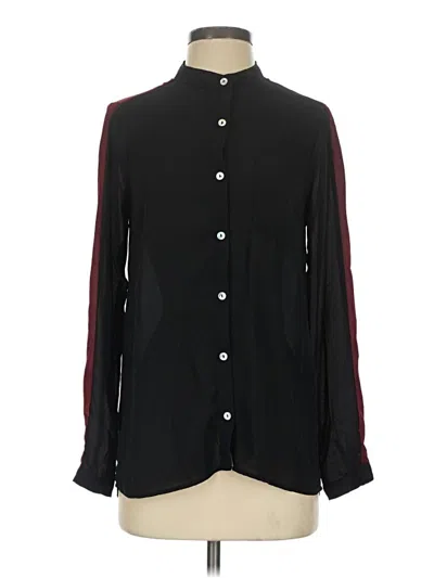 Pre-owned Charming Charlie Long Sleeve Blouse In Black