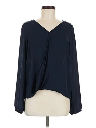 Pre-owned Charming Charlie Long Sleeve Blouse In Blue