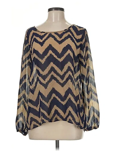 Pre-owned Charming Charlie Long Sleeve Blouse In Gold