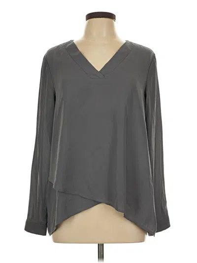 Pre-owned Charming Charlie Long Sleeve Blouse In Gray