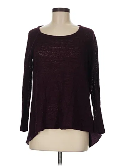 Pre-owned Charming Charlie Long Sleeve Top Burgundy Boatneck Tops