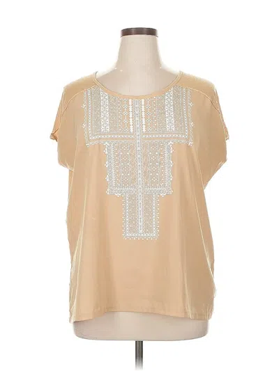 Pre-owned Charming Charlie Short Sleeve Blouse In Brown