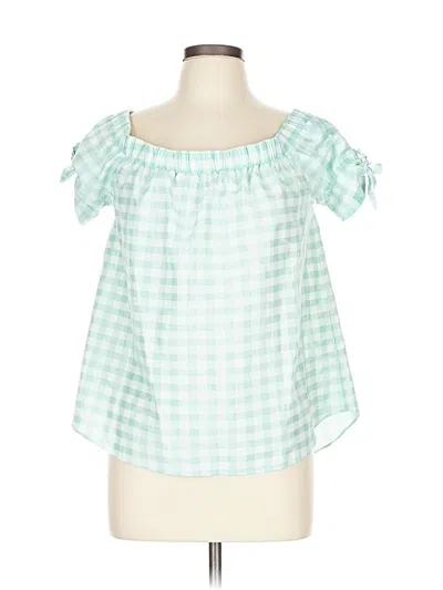 Pre-owned Charming Charlie Short Sleeve Blouse In Green