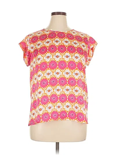 Pre-owned Charming Charlie Short Sleeve Blouse In Pink