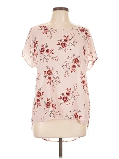 Pre-owned Charming Charlie Short Sleeve Blouse In Pink