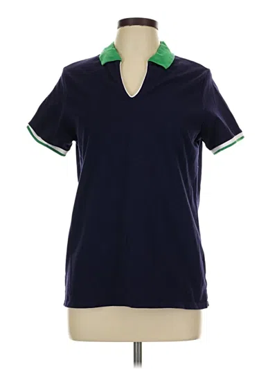 Pre-owned Charming Charlie Short Sleeve Polo Shirt In Blue