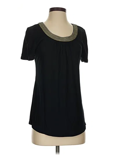Pre-owned Charming Charlie Short Sleeve Top Black Scoop Neck Tops