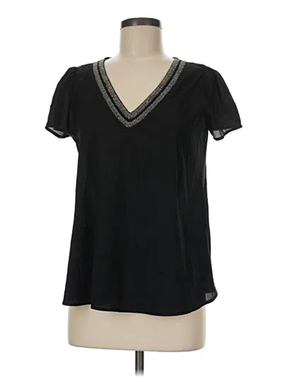 Pre-owned Charming Charlie Short Sleeve Top Black V-neck Tops