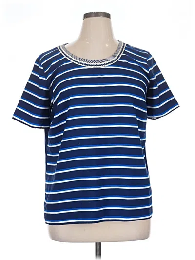 Pre-owned Charming Charlie Short Sleeve Top Blue Crew Neck Tops