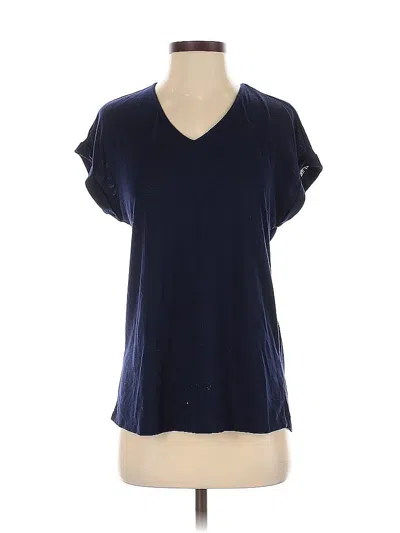 Pre-owned Charming Charlie Short Sleeve Top Blue V Neck Tops