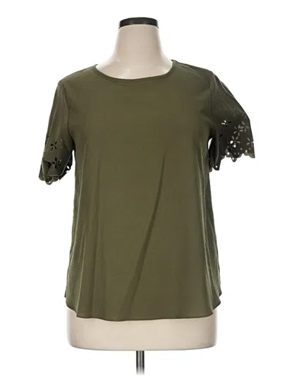 Pre-owned Charming Charlie Short Sleeve Top Green Keyhole Neckline Tops