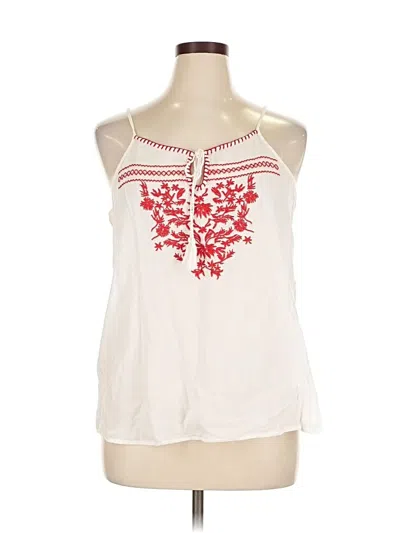 Pre-owned Charming Charlie Sleeveless Blouse In White