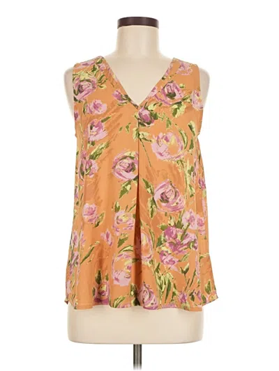 Pre-owned Charming Charlie Tank Top Orange Plunge Neckline Tops