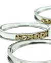 Charming Jewellry Women's Slider Bangle Bracelet In Silver/gold/i Love You