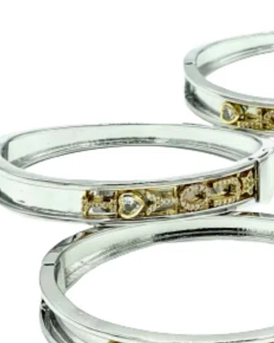Charming Jewellry Women's Slider Bangle Bracelet In Silver/gold/i Love You