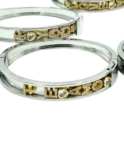 Charming Jewellry Women's Slider Bangle Bracelet In Silver/gold/te Amo