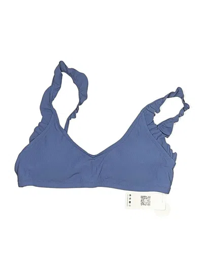 Pre-owned Charmo Swimsuit Top Blue Solid Pattern Swimwear