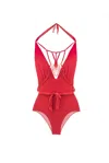 Charmosa Women's Camille Reversible One Piece In Red / Light Pink