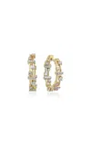 Charms Company 14k Yellow Gold Diamond Hoop Earrings