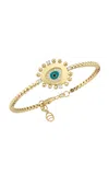 Charms Company Evil Eye 14k Yellow Gold Diamond Bracelet