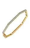 Charms Company Geometric 14k Yellow Gold Diamond Bangle