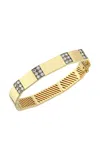 Charms Company Geometric 14k Yellow Gold Diamond Bangle