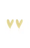 Charms Company Heart 14k Yellow Gold Tsavorite Stud Earrings