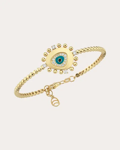 Charms Company Women's Diamond Evil Eye Bracelet In Gold