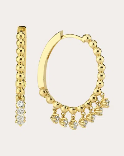 Charms Company Women's Diamond Gypsy Hoop Earrings In Gold