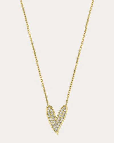 Charms Company Women's Diamond Heart Pendant Necklace In Gold