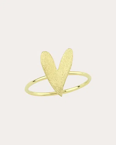 Charms Company Women's Frosted Heart Ring In Gold