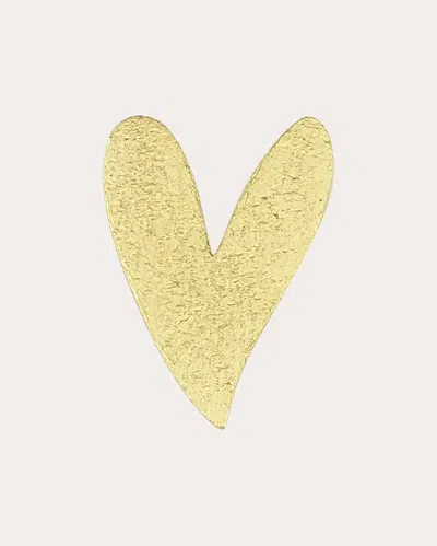 Charms Company Women's Frosted Heart Stud Earring In Gold