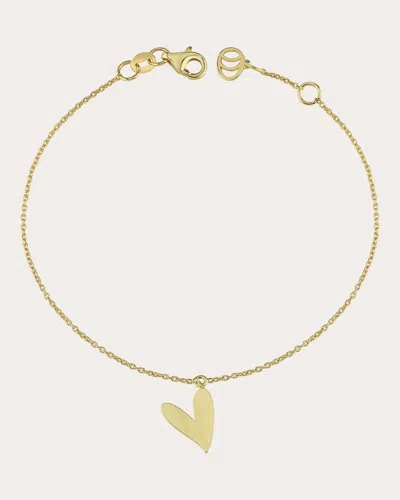 Charms Company Women's Be Mine 14k Yellow Gold Heart Charm Bracelet