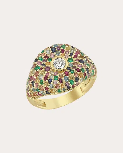 Charms Company Women's Rainbow Sapphire Bonbon Ring 14k Gold